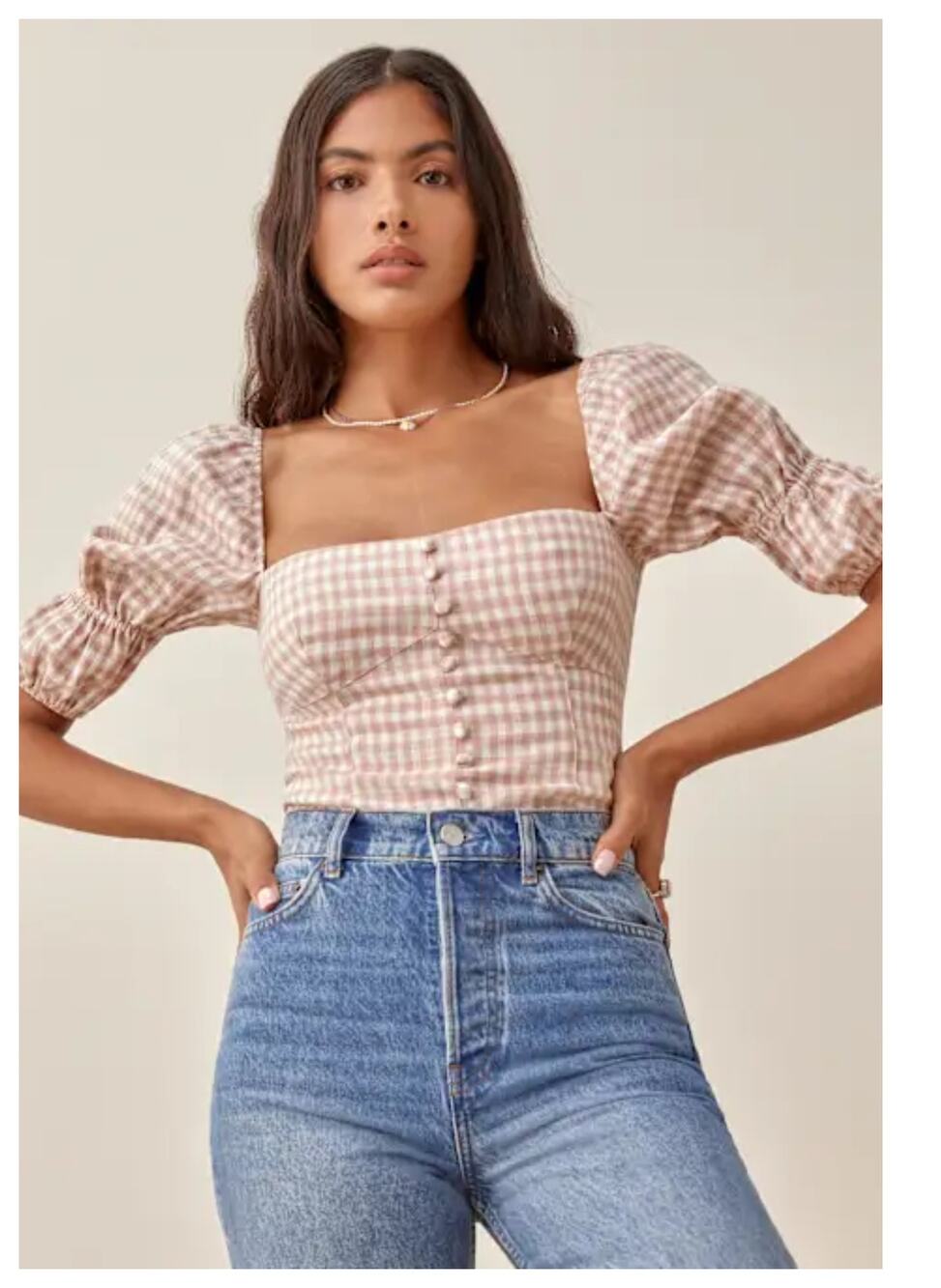 NEW Reformation Norton Linen Top Size 12